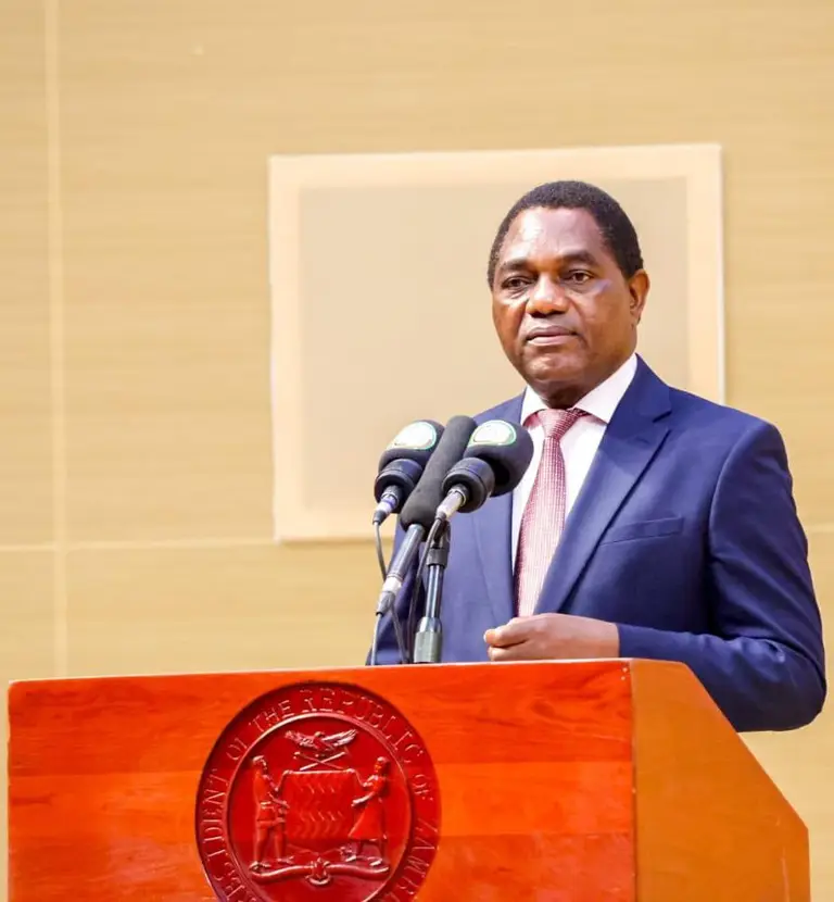 Zambie : LE PRESIDENT SORTANT HAKAINDE HICHILEMA REELU PRESIDENT AVEC 60 % DES VOIX